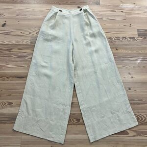 Posse 100% Linen Wide Leg Pants Size Small